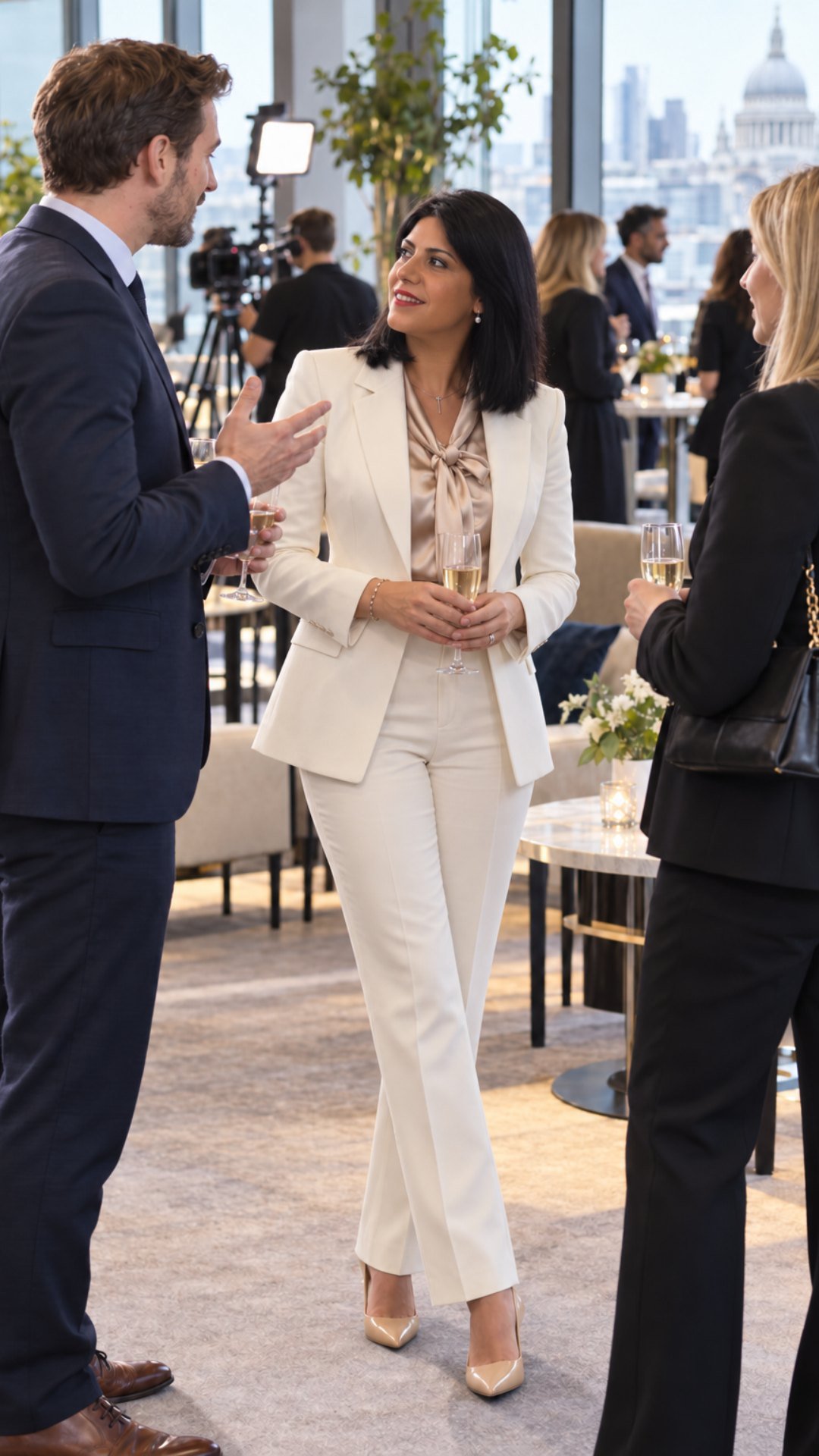 Dr Orjona Fjerza, PR and communications consultant, networking with media and business guests in London